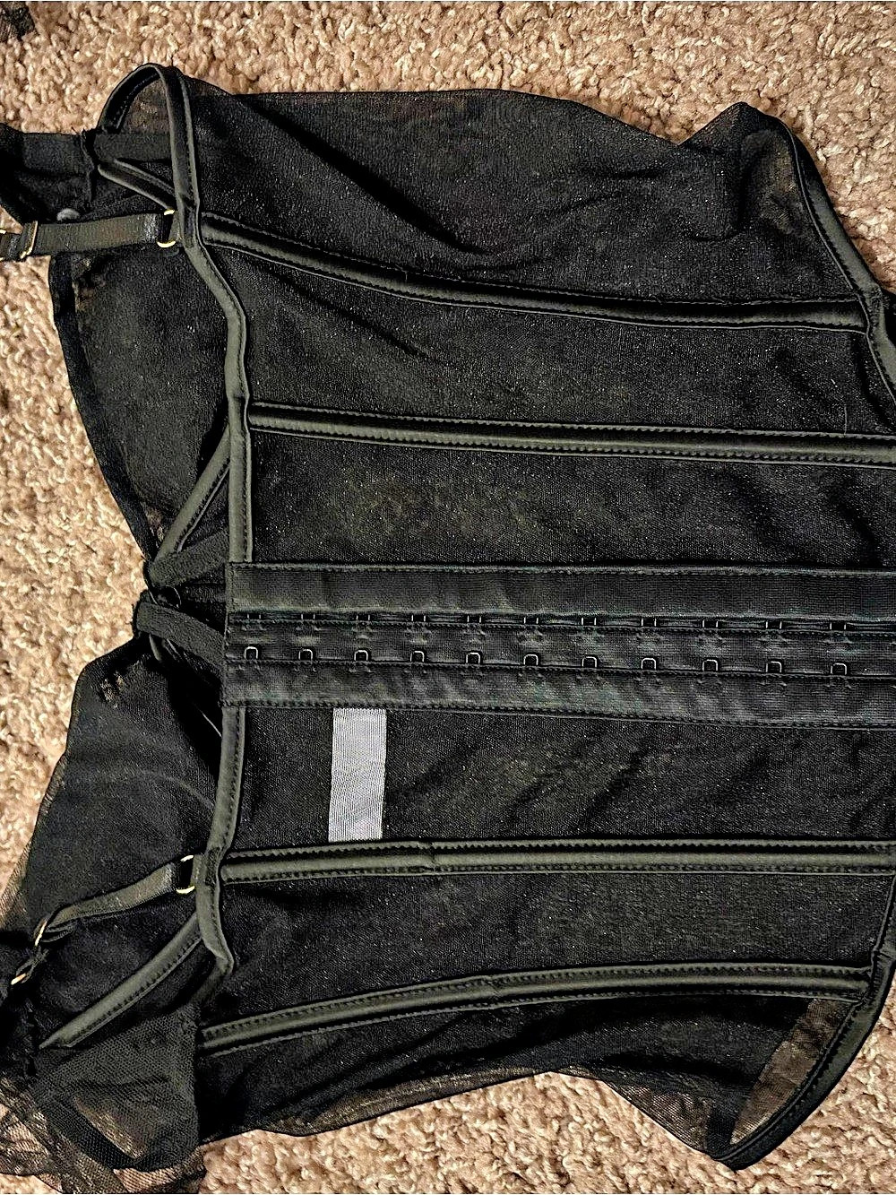 Black Mesh Corset Size Medium Like New